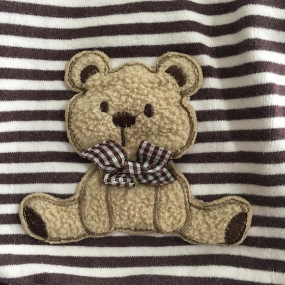 Bear Striped Hoodie Dog Clothes Brown Size Medium - Picture 3 of 10
